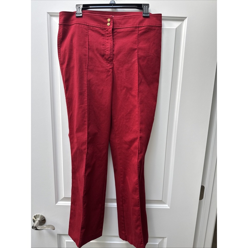 Jones New York Corduroy Pants Trousers Women's Size 12 Red‎ Stretch Ribbed
